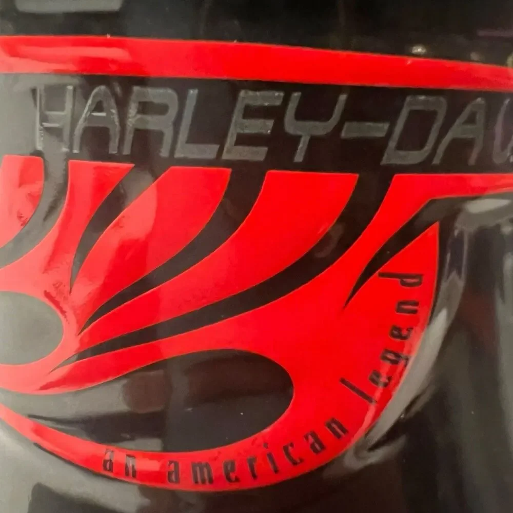 Harley Davidson Mug 14oz Ceramic Flame Graphic Y2K Biker Coffee Cup Vintage